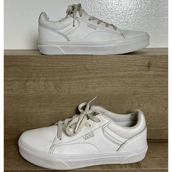 Vans Off The Wall Boys Seldan 500714 White Casual Shoes Sneakers Size 3 Leather - Picture 3 of 5